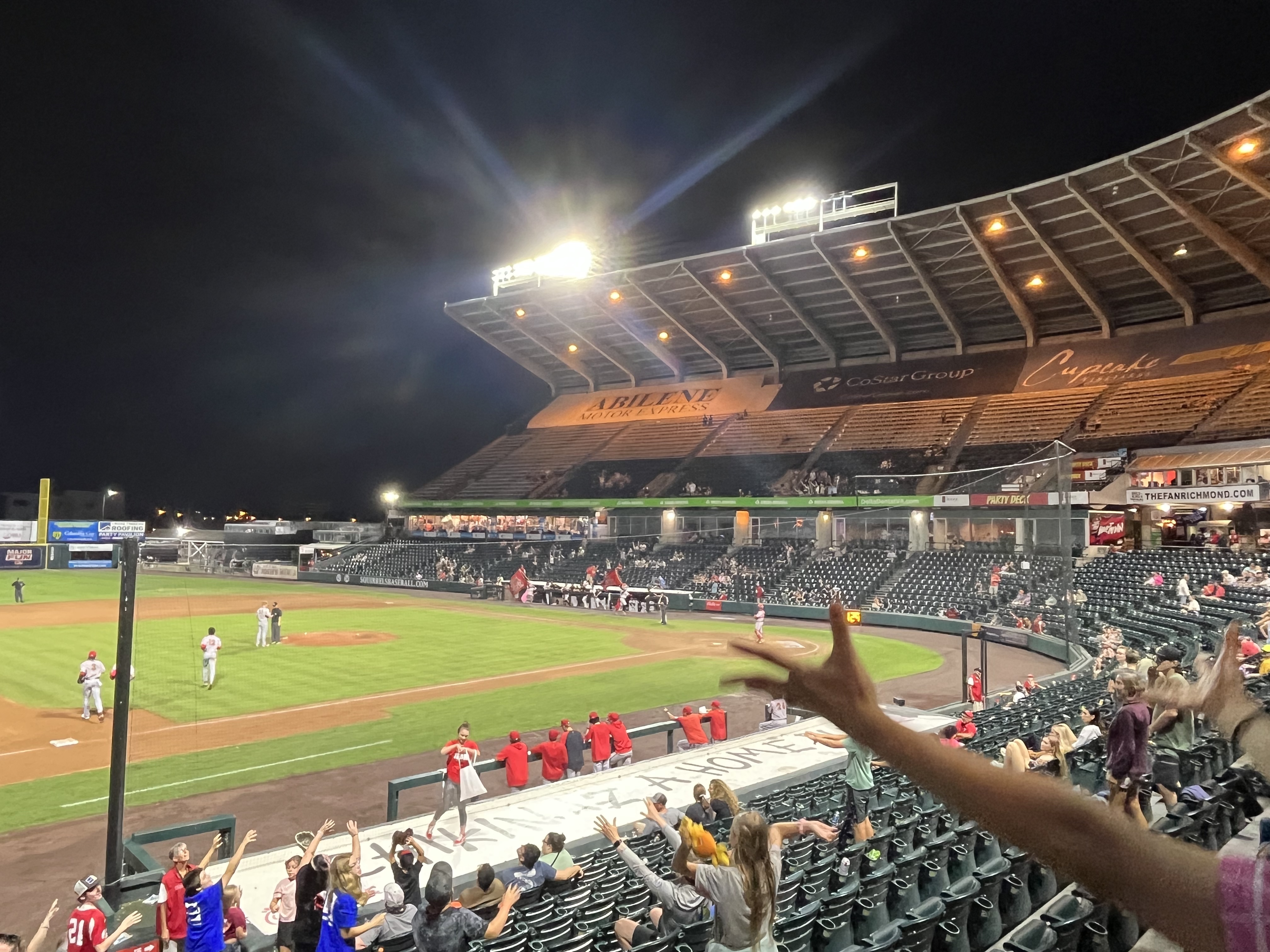 Diamond field at night